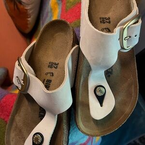 Birkenstock big buckle gizeh NWOB cream 37 never worn